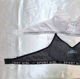 سوتین ابری پنبه ای دخترانه بدون فنر نخی با کش دوزی sport girl