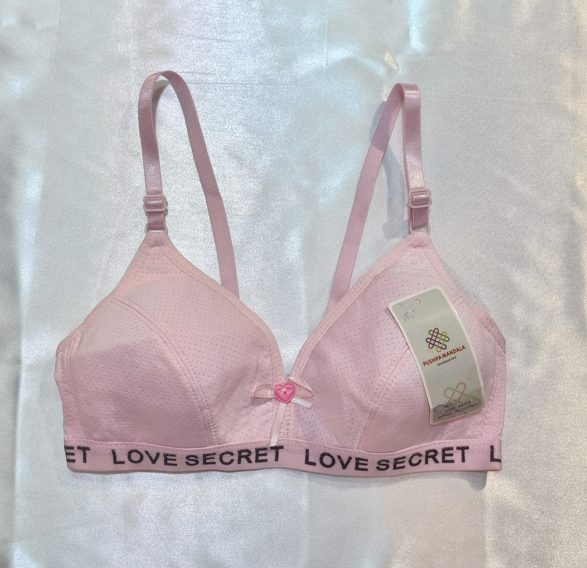 سوتین ابری پنبه ای دخترانه بدون فنر Love secret