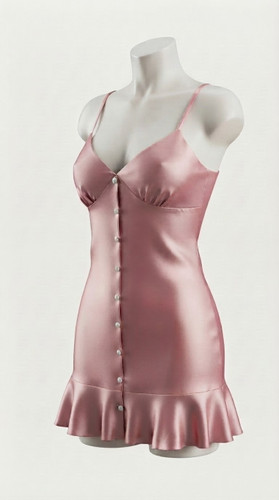لباس خواب ساتن کالباسی با اسکرانچی Lorenza 2621
