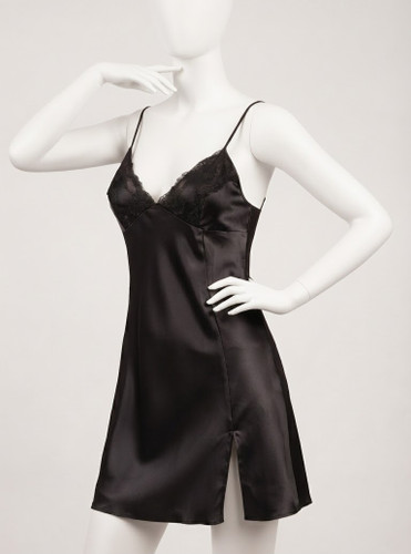 لباس خواب ساتن مشکی Lorenza 2763.2