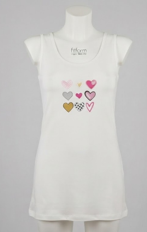 پیراهن نخی چاپ قلب Fitan 901