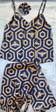 تاپ و شلوار ساتن طرح دار با اسرانچی Lorenza 2615